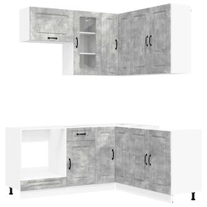 vidaXL Unit&eacute; de cuisine KALMAR 8 pc Gris b&eacute;ton Bois d'ing&eacute;nierie