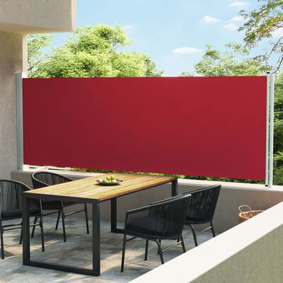 vidaXL Auvent latéral rétractable de patio 600x160 cm Rouge