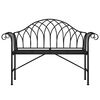 vidaXL Banc de jardin 2 places 128 cm Noir Acier