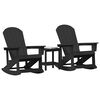 vidaXL Ensemble de salon de jardin 3 pcs Noir HDPE