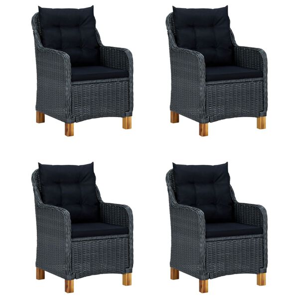 vidaXL Ensemble &agrave; manger de jardin 5 pcs Gris fonc&eacute;