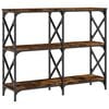 vidaXL Table console ch&ecirc;ne fum&eacute; 100x28x80,5 cm bois d'ing&eacute;nierie