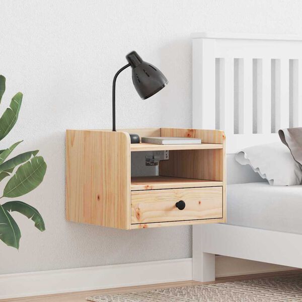 vidaXL Table de chevet Marron 38 x 36 x 29,5 cm Bois massif en pin