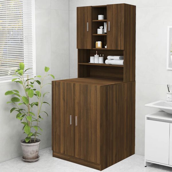 vidaXL Meuble pour machine &agrave; laver Ch&ecirc;ne marron 70,5x25,5x90 cm