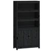 vidaXL Buffet haut Noir 80x35x154 cm Bois massif de pin