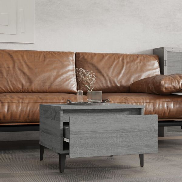 vidaXL Tables d'appoint 2 pcs Sonoma gris 50x46x35 cm Bois ingénierie