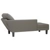 vidaXL Chaise longue avec coussin gris clair tissu en velours c&ocirc;tel&eacute;