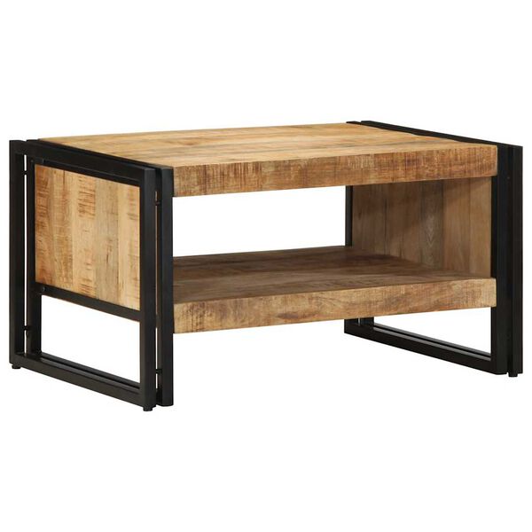 vidaXL Table basse 70x50x38 cm bois de manguier massif brut