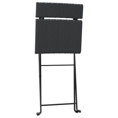 vidaXL Chaises de bistrot pliantes lot de 6 Noir Résine tressée acier