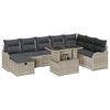 vidaXL Ensemble de canap&eacute; de jardin 9 pc Gris clair polyrotin