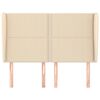 vidaXL T&ecirc;te de lit avec oreilles Cr&egrave;me 147x23x118/128 cm Tissu