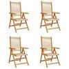 vidaXL Fauteuils pliants inclinables 4 pcs bois d'acacia massif beige