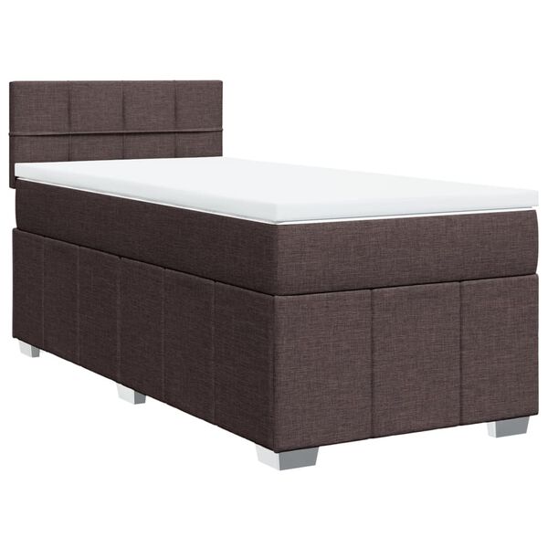 vidaXL Sommier &agrave; lattes de lit avec matelas Marron fonc&eacute; 100x200 cm