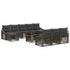 vidaXL Ensemble de canap&eacute; de jardin 11 pc Gris et Gris fonc&eacute; polyrotin