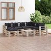 vidaXL Salon de jardin palette 8 pcs avec coussins bois de pin