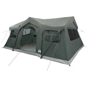 vidaXL Tente familiale avec toit Vert arm&eacute;e 487 x 340 x 216 cm