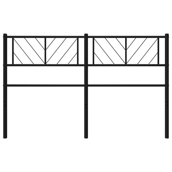 vidaXL T&ecirc;te de lit de remplacement m&eacute;tal noir 150 cm