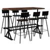 vidaXL Mobilier de bar 7 pcs Bois de r&eacute;cup&eacute;ration massif Multicolore