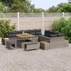 vidaXL Ensemble de canap&eacute; de jardin 13 pcs Gris Poly rotin