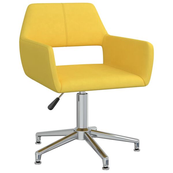 vidaXL Chaise pivotante de bureau Jaune Tissu
