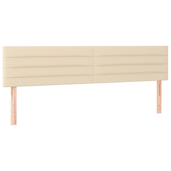 vidaXL T&ecirc;te de lit &agrave; LED Cr&egrave;me 160x5x78/88 cm Tissu