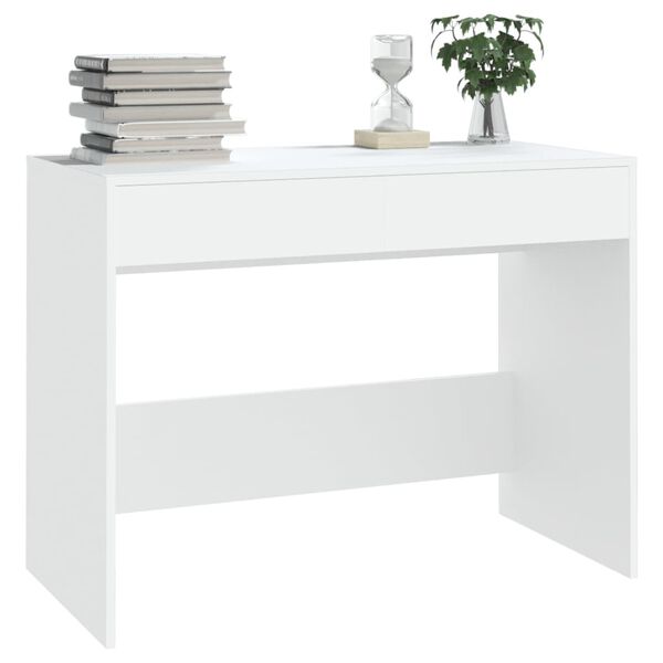 vidaXL Bureau Blanc 101x50x76,5 cm Agglom&eacute;r&eacute;