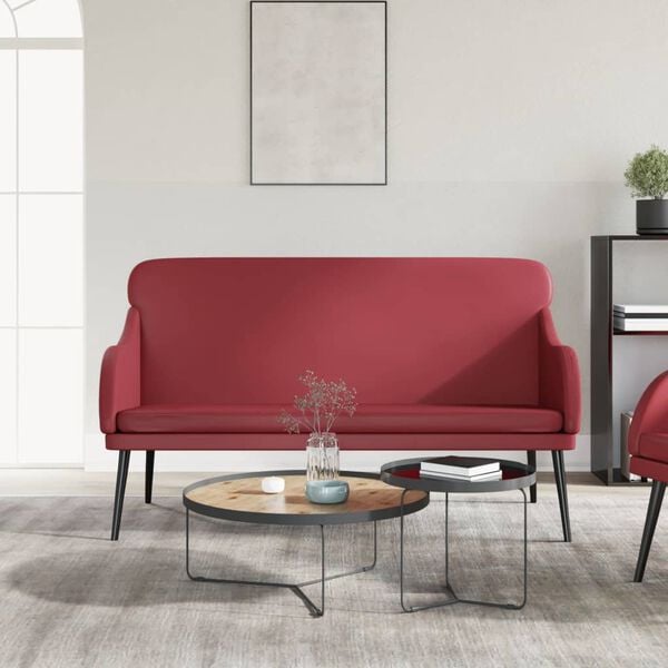vidaXL Banc Rouge bordeaux 110x76x80 cm Similicuir