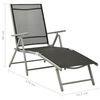 vidaXL Chaise longue pliable Textilène et aluminium noir et argenté
