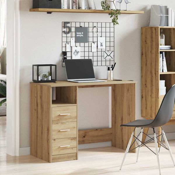 vidaXL Bureau ch&ecirc;ne artisanal 102x50x76 cm bois d'ing&eacute;nierie