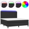 vidaXL Sommier &agrave; lattes de lit avec matelas et LED Noir 180x200 cm