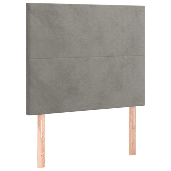 vidaXL T&ecirc;te de lit Gris clair 90x5x118/128 cm Velours