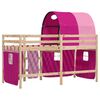 vidaXL Lit mezzanine enfants avec tunnel sans matelas rose 90x190 cm