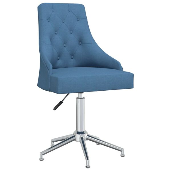 vidaXL Chaise pivotante de salle &agrave; manger Bleu Tissu