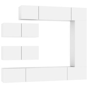 vidaXL Ensemble de meubles TV 7 pcs Blanc Bois d'ing&eacute;nierie