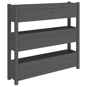 vidaXL Jardini&egrave;re Gris 112x25x104,5 cm Bois massif de pin