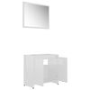 vidaXL Ensemble de meubles de bain 3pcs Blanc brillant Bois ing&eacute;nierie