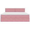 vidaXL Lit de Rangement avec matelas Rose 180 x 200 cm Velours