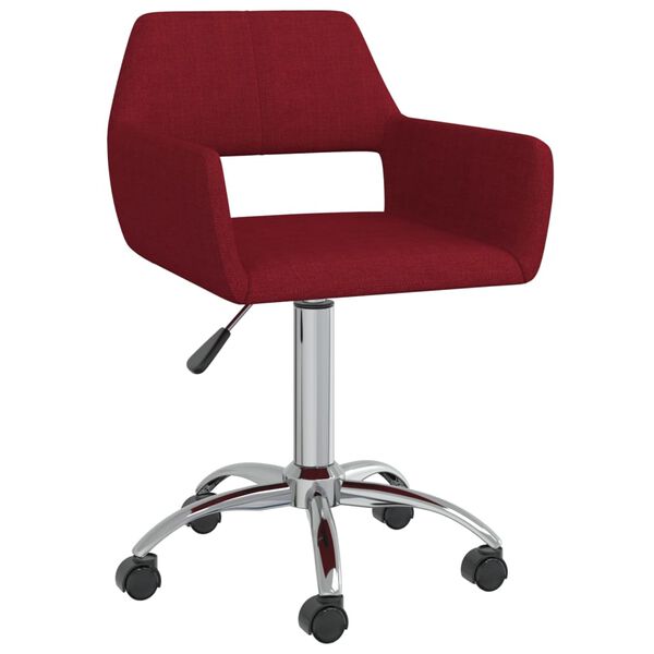 vidaXL Chaises pivotantes &agrave; manger lot de 2 Rouge bordeaux Tissu