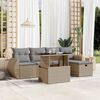 vidaXL Salon de jardin avec coussins 6 pcs beige r&eacute;sine tress&eacute;e