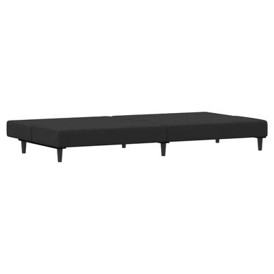 vidaXL Canapé-lit à 2 places avec repose-pied noir velours