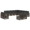 vidaXL Ensemble de canap&eacute; de jardin 13 pc Gris polyrotin