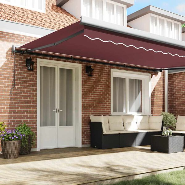 vidaXL Auvent r&eacute;tractable automatique bordeaux 300x250 cm