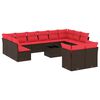 vidaXL Ensemble de canap&eacute; de jardin 13 pcs avec coussins marron
