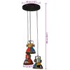 vidaXL Lampe suspendue 25 W multicolore 30x30x100 cm E27
