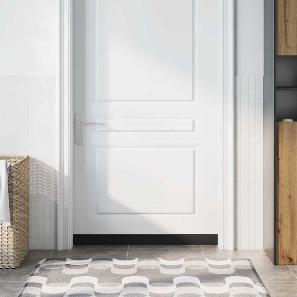 vidaXL Brosses de porte adh&eacute;sives 2 pcs Noir 100 cm