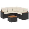 vidaXL Salon de jardin 6 pcs avec coussins noir r&eacute;sine tress&eacute;e