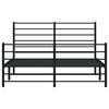 vidaXL Cadre de lit métal sans matelas avec pied de lit noir 140x190cm