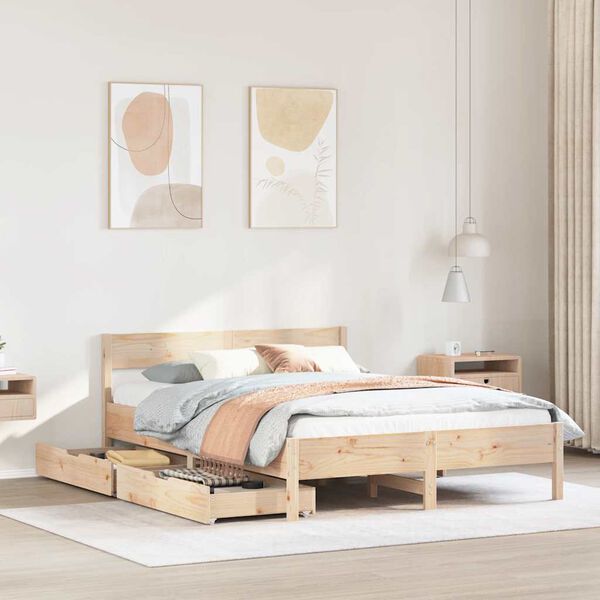 vidaXL Cadre de lit sans matelas 120x200 cm bois de pin massif