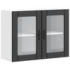 vidaXL Armoire murale de cuisine avec porte en verre Lucca noir