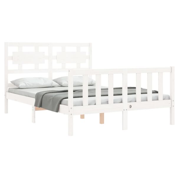 vidaXL Cadre de lit sans matelas blanc 120x200 cm bois de pin massif